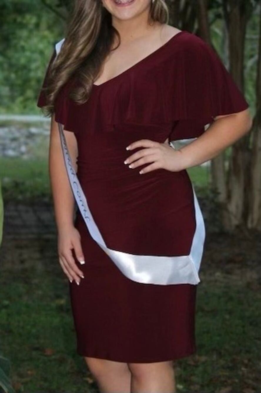 Ralph Lauren Burgundy Dress Sz 10 Drape Ruffle V-Neck Lined Preppy Career
